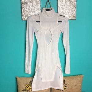 CREAM Turtle Neck Dress, Open Chest, Open legs